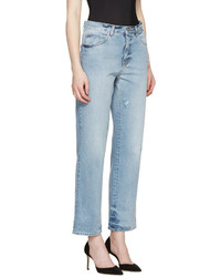 Женские голубые джинсы от Alexander McQueen