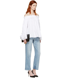 Женские голубые джинсы от Alexander McQueen