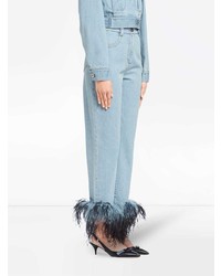 Женские голубые джинсы от Prada