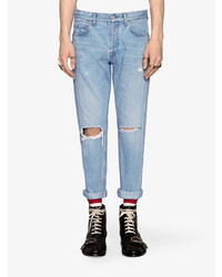 Мужские голубые джинсы от Gucci