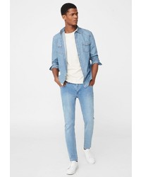 Мужские голубые джинсы от Mango Man