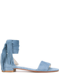 Женские голубые замшевые босоножки от Stuart Weitzman