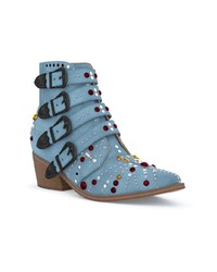 Голубые замшевые ботильоны с украшением от Toga Pulla