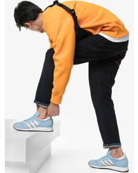 Мужские голубые замшевые кроссовки от adidas