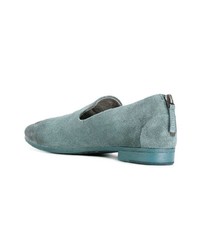 Женские голубые замшевые лоферы от Marsèll