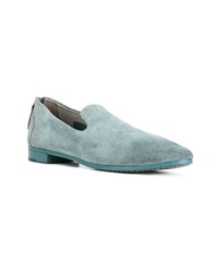 Женские голубые замшевые лоферы от Marsèll