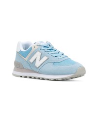 Женские голубые замшевые низкие кеды от New Balance