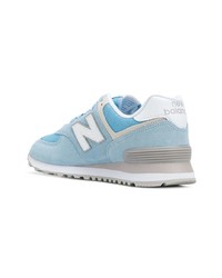 Женские голубые замшевые низкие кеды от New Balance