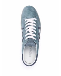 Мужские голубые замшевые низкие кеды от Premiata