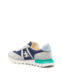 Мужские голубые замшевые низкие кеды от Premiata