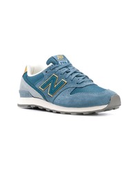 Женские голубые замшевые низкие кеды от New Balance