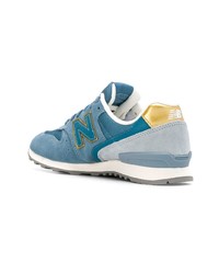Женские голубые замшевые низкие кеды от New Balance
