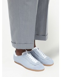 Мужские голубые замшевые низкие кеды от Maison Margiela