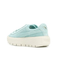 Женские голубые замшевые низкие кеды от Puma