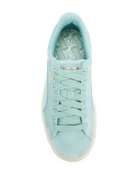 Женские голубые замшевые низкие кеды от Puma