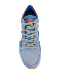 Мужские голубые замшевые низкие кеды от Philippe Model