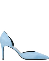 Голубые замшевые туфли от Saint Laurent
