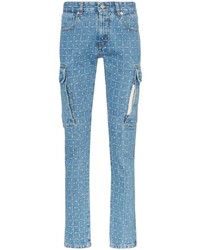 Мужские голубые зауженные джинсы с принтом от 1017 Alyx 9Sm