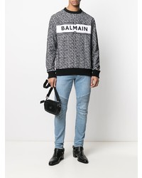 Мужские голубые зауженные джинсы от Balmain