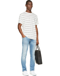 Мужские голубые зауженные джинсы от Nudie Jeans