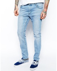 Мужские голубые зауженные джинсы от Cheap Monday