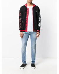 Мужские голубые зауженные джинсы от Philipp Plein