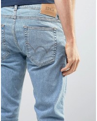 Мужские голубые зауженные джинсы от Edwin