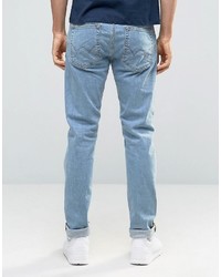 Мужские голубые зауженные джинсы от Edwin