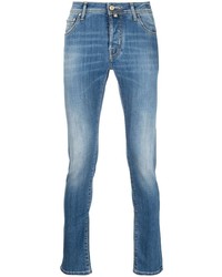 Мужские голубые зауженные джинсы от Jacob Cohen