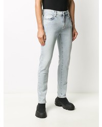 Мужские голубые зауженные джинсы от Off-White