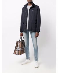 Мужские голубые зауженные джинсы от Pt05