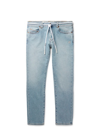 Мужские голубые зауженные джинсы от Off-White