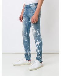 Мужские голубые зауженные джинсы от Mr. Completely