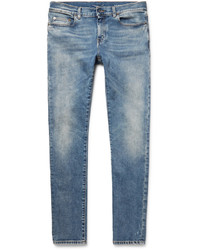 Мужские голубые зауженные джинсы от Saint Laurent