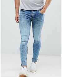 Мужские голубые зауженные джинсы от Saints Row
