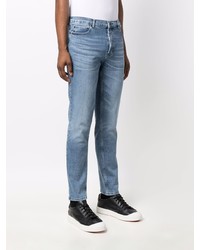 Мужские голубые зауженные джинсы от Hugo
