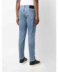 Мужские голубые зауженные джинсы от Hugo