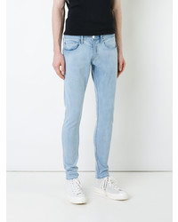 Мужские голубые зауженные джинсы от Monkey Time