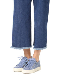 Женские голубые кеды от Giuseppe Zanotti