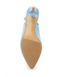 Голубые кожаные босоножки на каблуке от Dino Ricci Select