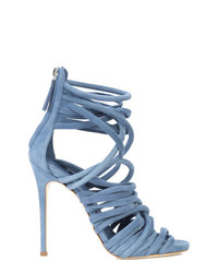 Голубые кожаные босоножки на каблуке от Giuseppe Zanotti Design
