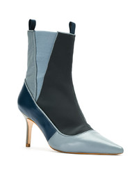 Голубые кожаные ботильоны от Sarah Chofakian