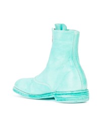 Голубые кожаные ботильоны от Guidi