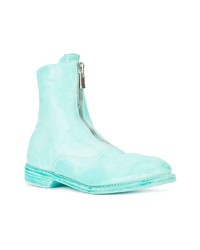 Голубые кожаные ботильоны от Guidi