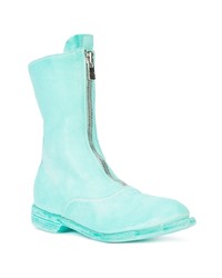 Голубые кожаные ботильоны от Guidi