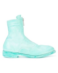 Голубые кожаные ботильоны от Guidi