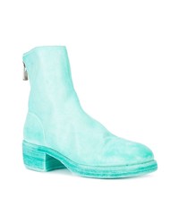 Голубые кожаные ботильоны от Guidi