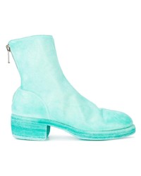 Голубые кожаные ботильоны от Guidi