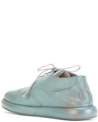 Голубые кожаные броги от Marsèll