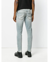 Мужские голубые кожаные джинсы от R 13